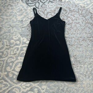 Vintage My Michelle Deep V Back Velvet Mini Dress Black Medium